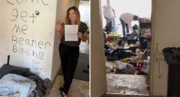 Disgusting video shows living hell left by extreme squatter â and vile message he left on the walls